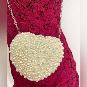 Vintage heart shaped handbag